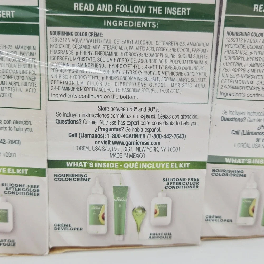 3x Garnier Nutrisse Nourishing Creme Hair Color #20 Black Tea Soft Black *READ*
